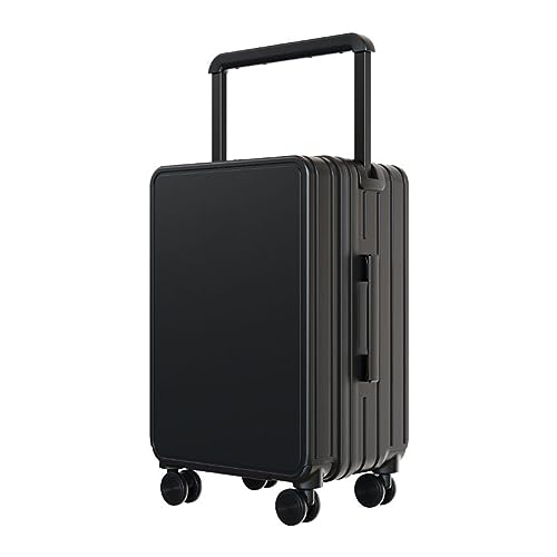 SilteD Koffer, breiter Trolley-Koffer, Business-Koffer mit großem Fassungsvermögen, wasserdichter Reißverschluss-Koffer, Boarding-Koffer, modisches einfaches Gepäck, großer Koffer (Farbe: Schwarz, von SilteD
