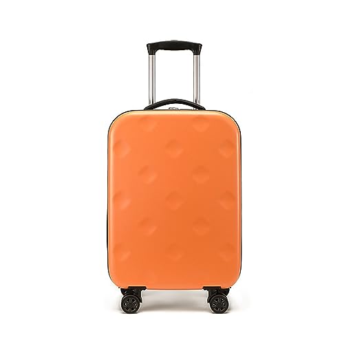 SilteD Koffer, faltbar, Trolley-Koffer, Loch, Universalrad, Trolley, tragbarer Aufbewahrungskoffer, Boarding-Koffer, modisches einfaches Gepäck, großer Koffer (Farbe: Orange, Größe einzigartig: 20 von SilteD