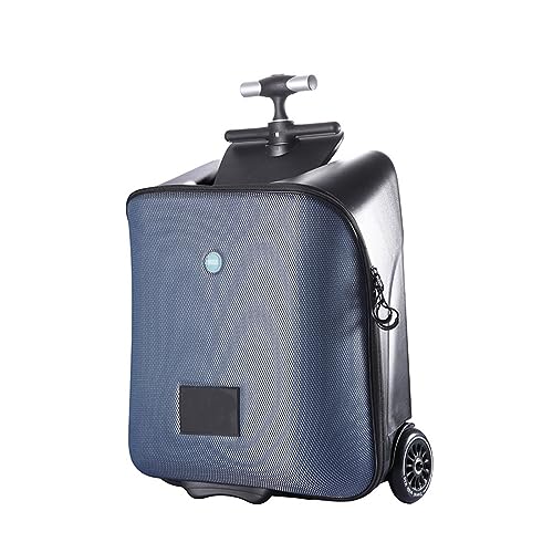 SilteD-Koffer Lazy Suitcase Koffer kann sitzen Trolley-Koffer Tragbares Gepäck Faltbares Gepäck kann im Flugzeug getragen Werden Gepäck Großer Koffer (Farbe: Azul, Taille einzigartig: 20 Zoll) von SilteD