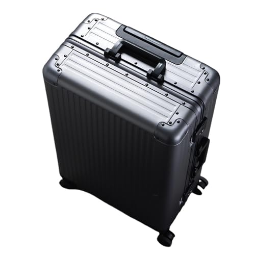 SilteD-Koffer Trolley-Koffer aus Vollaluminium-Magnesiumlegierung, Universalrad-Koffer, Aluminiumrahmen, tragbarer Koffer, Passwort-Box, großer Koffer (Farbe: C, einzigartige Größe: 24 Zoll) von SilteD