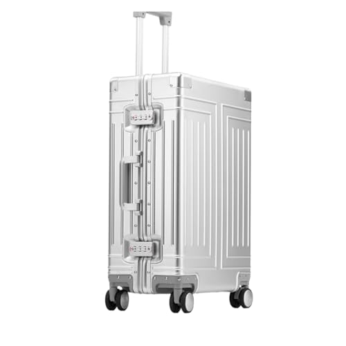 SilteD Koffer Trolley aus Aluminium-Magnesium-Legierung, Universalrad, Metallkoffer, tragbar, komplett aus Aluminium, Koffer, großer Koffer (Farbe: A, einzigartige Größe: 28 Zoll) von SilteD