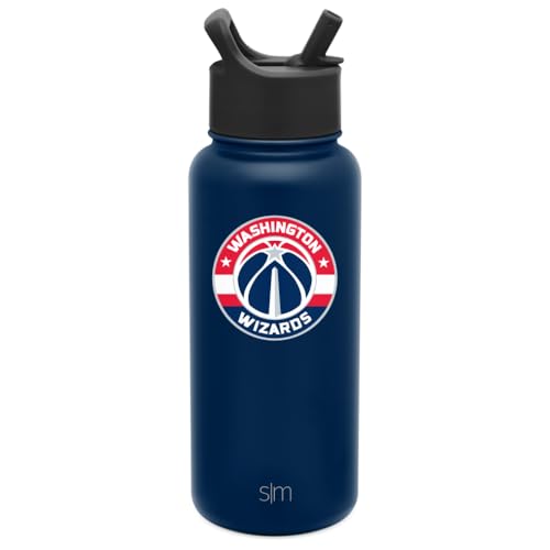 Simple Modern Offiziell lizenzierte NBA Washington Wizards Wasserflasche mit Strohhalm-Deckel, vakuumisolierte Edelstahl-Thermosflasche, 900 ml | Summit Collection | Washington Wizards von Simple Modern