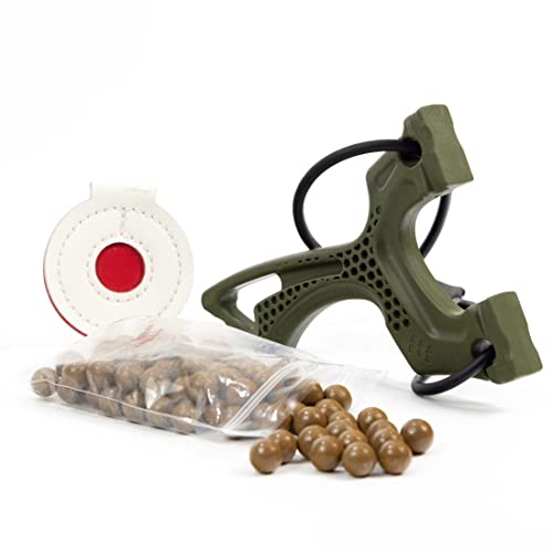 SimpleShot Drehmomentschleuder mit Ziel, Munition und Schlaufenrohrbändern für professionelle Zielschießen, Präzisionsschlinge (grün) von SimpleShot