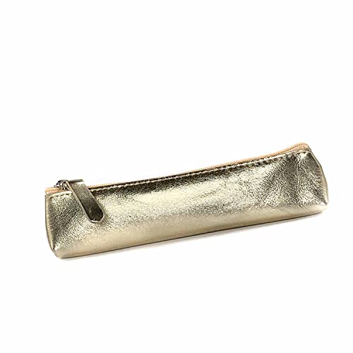 SinnWunder® Federmäppchen - Stifte-Etui – metallic – aus echtem italienischem Leder - Gold von SinnWunder