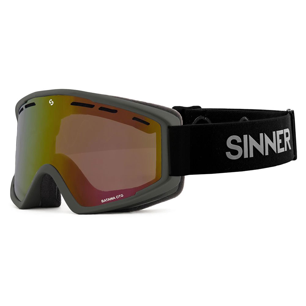 Sinner Batawa Ski Goggles Grau Double Full Red Mirror Vent/CAT3 von Sinner