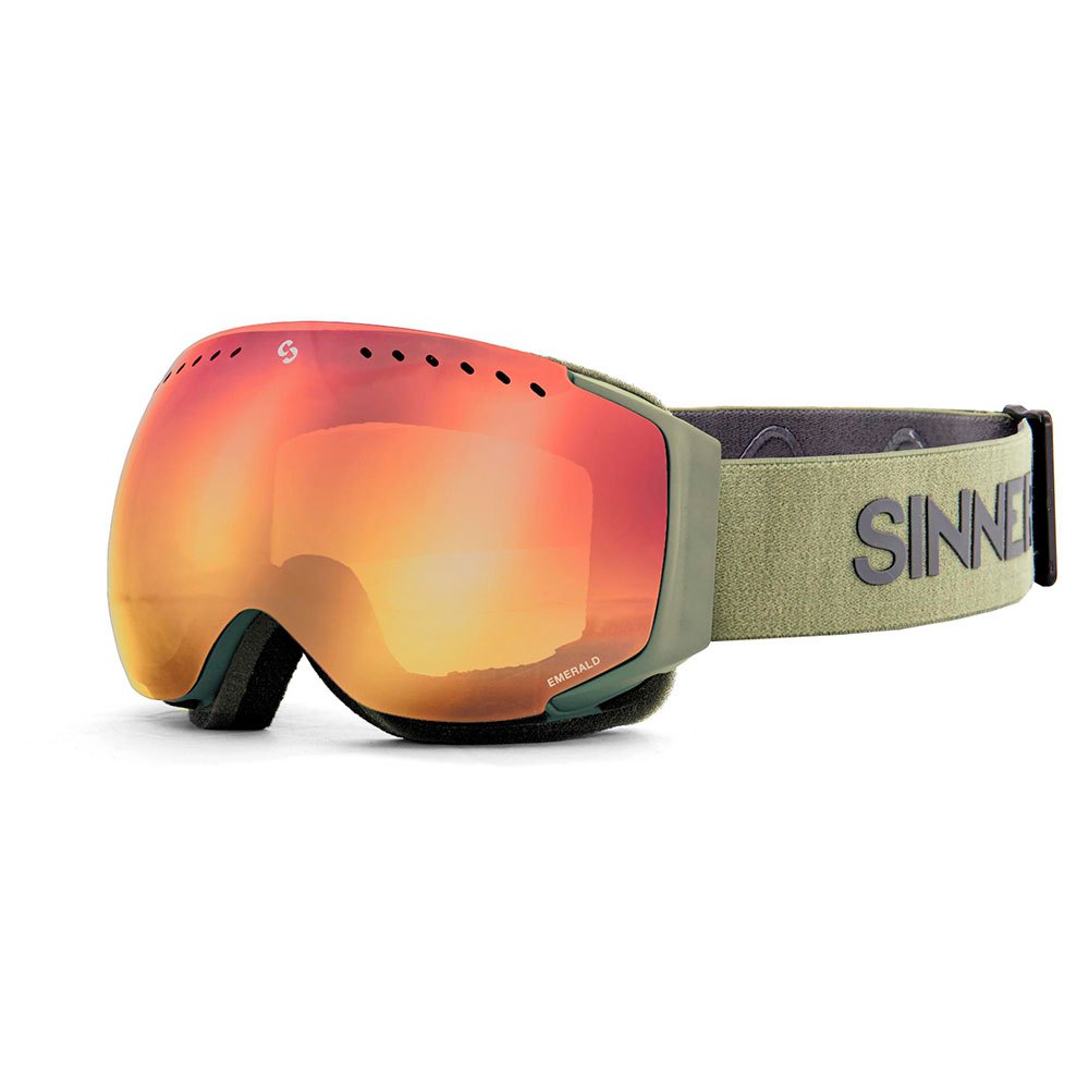Sinner Emerald Ski Goggles Golden Double Full Red Mirror Vent/ CAT3 von Sinner