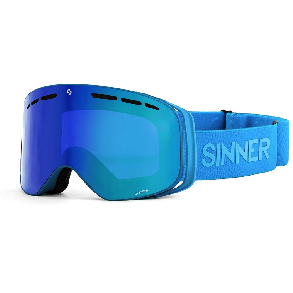 Sinner Olympia Ski Goggles Blau Double Full Green Mirror Vent/CAT3 von Sinner