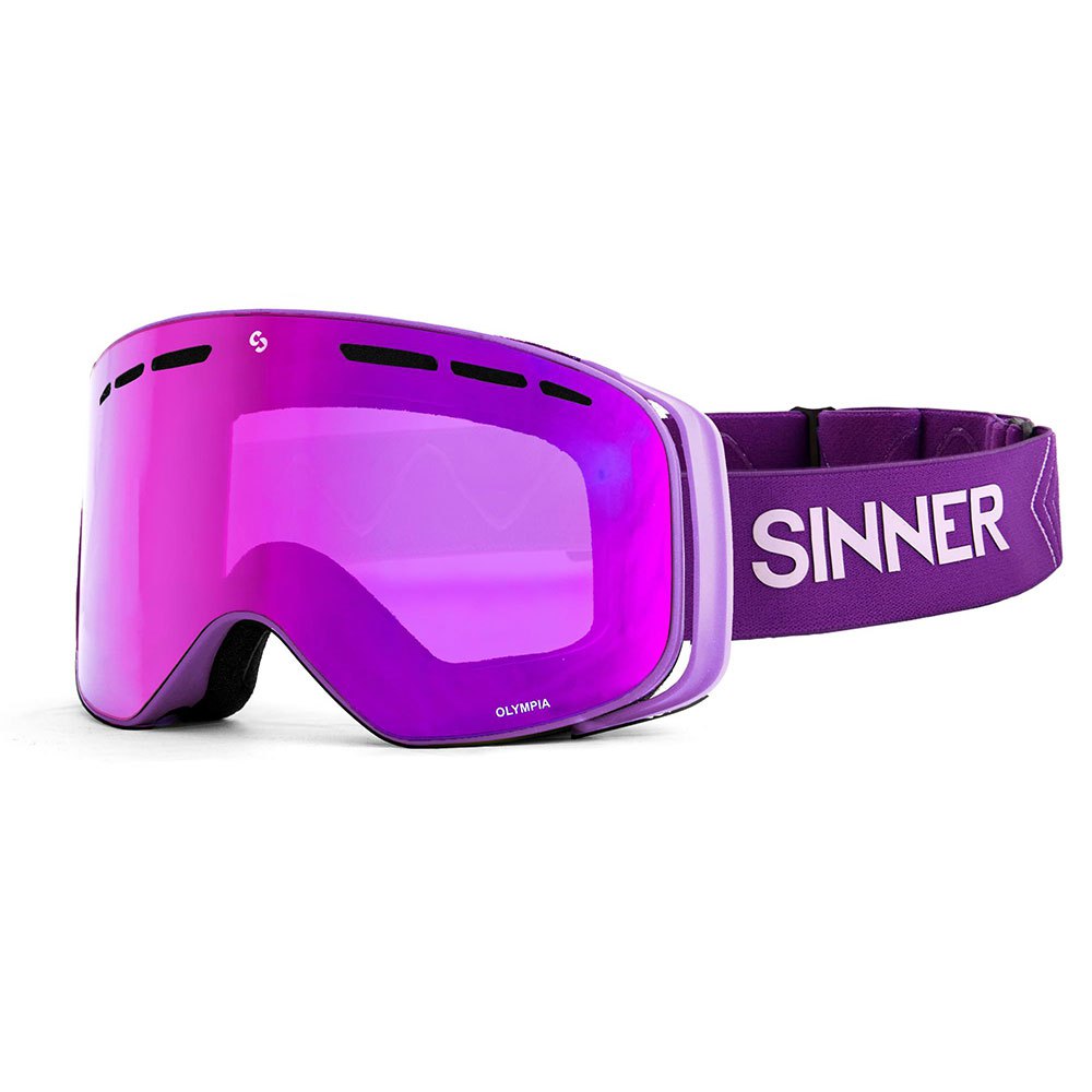Sinner Olympia Ski Goggles Lila Double Full Pink Mirror Vent/CAT3 von Sinner
