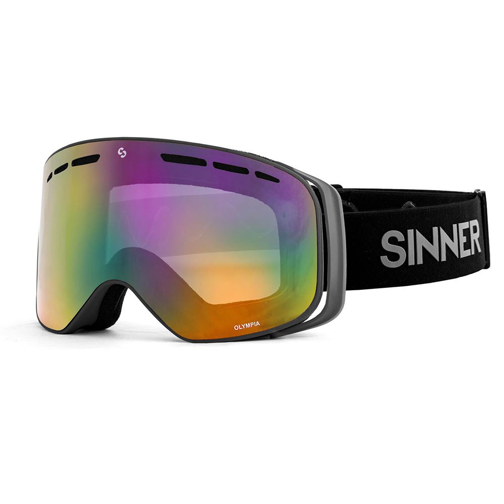 Sinner Olympia Ski Goggles Grau Double Full Red Mirror Vent/CAT3 von Sinner
