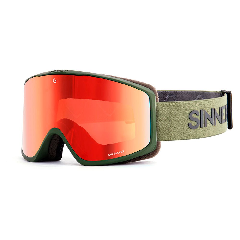 Sinner Sin Valley Ski Goggles Grün Double Red Oil+Double Pink/ CAT3+CAT1 von Sinner