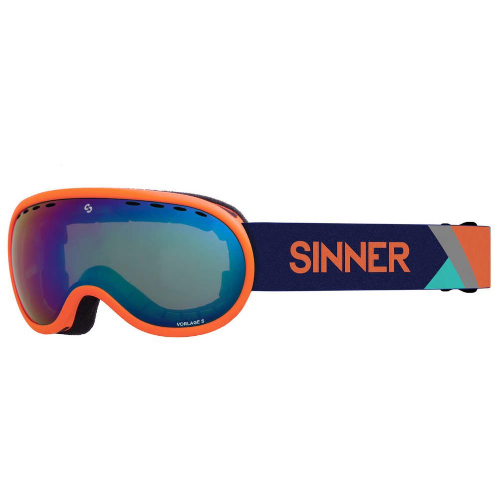 Sinner Vorlage M Ski Goggles Orange,Blau Blue Mirror/CAT3 von Sinner