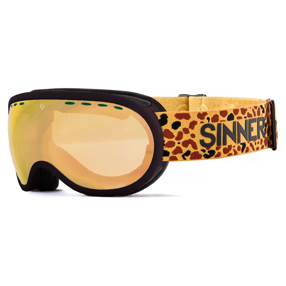 Sinner Vorlage S Ski Goggles Golden Double Full Gold Mirror Vent/ CAT3 von Sinner