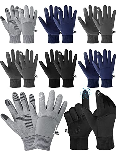 Sintege 8 Paar Winter Handschuhe für Damen Herren Touchscreen Handschuhe Winddicht rutschfest Handschuhe für Wandern Radfahren von Sintege