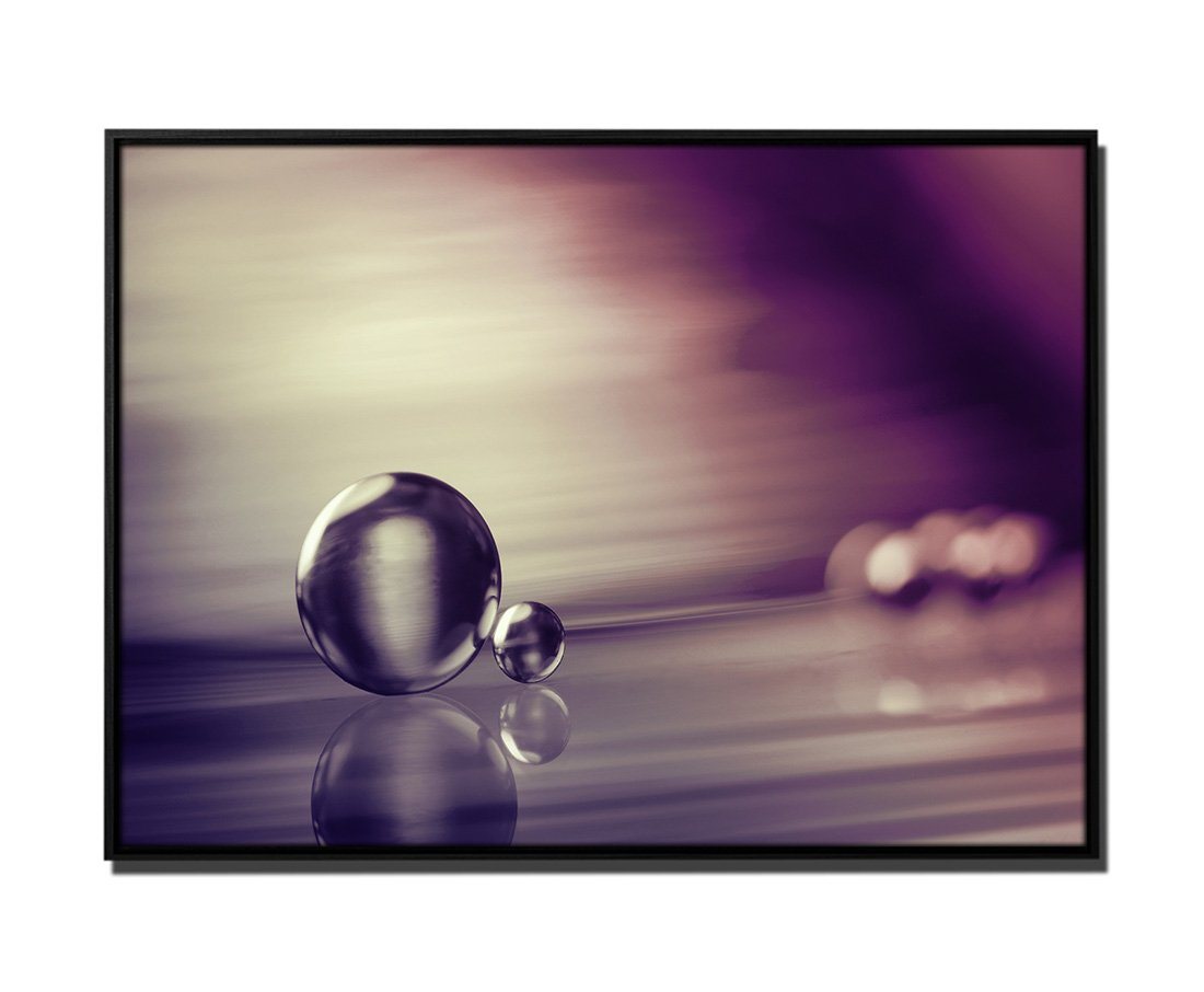 Sinus Art Leinwandbild 105x75cm Leinwandbild Petrol Dekoration Makro-Bild Ball Marmor von Sinus Art