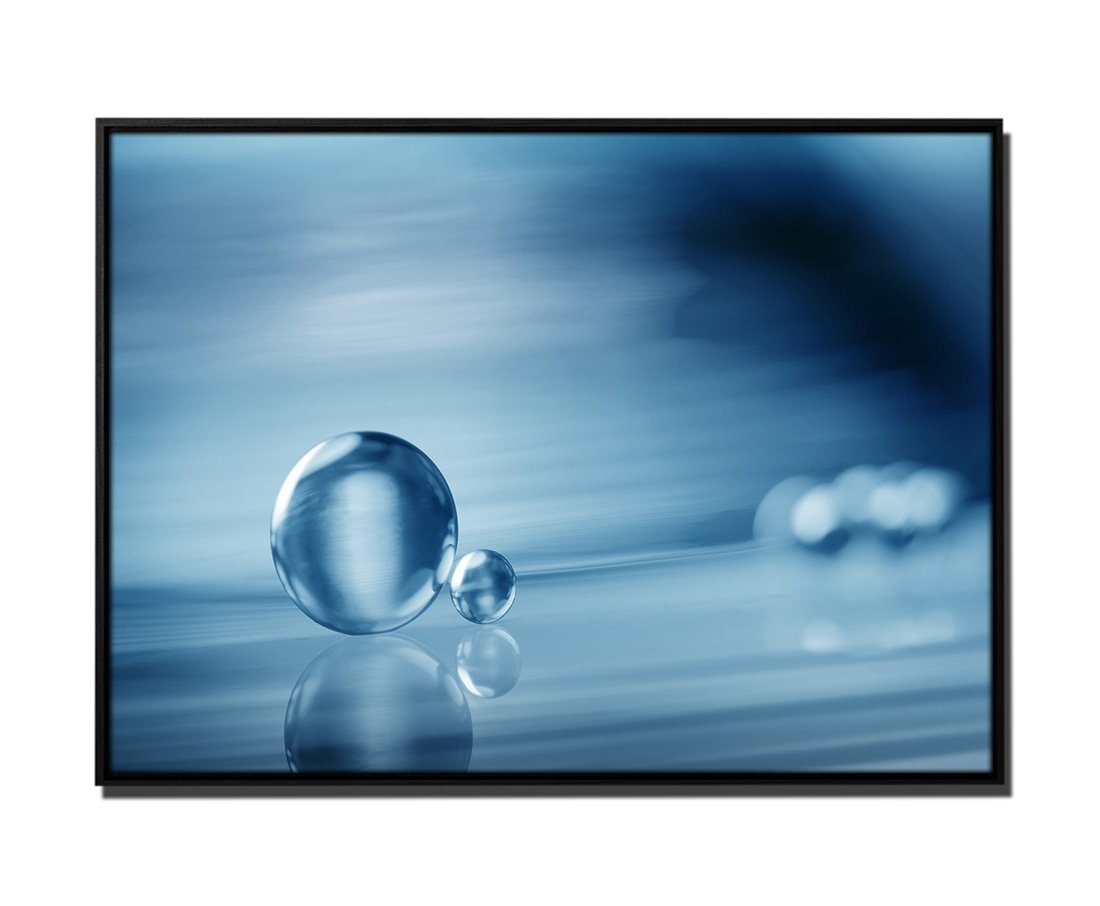 Sinus Art Leinwandbild 105x75cm Leinwandbild Petrol Dekoration Makro-Bild Ball Marmor von Sinus Art