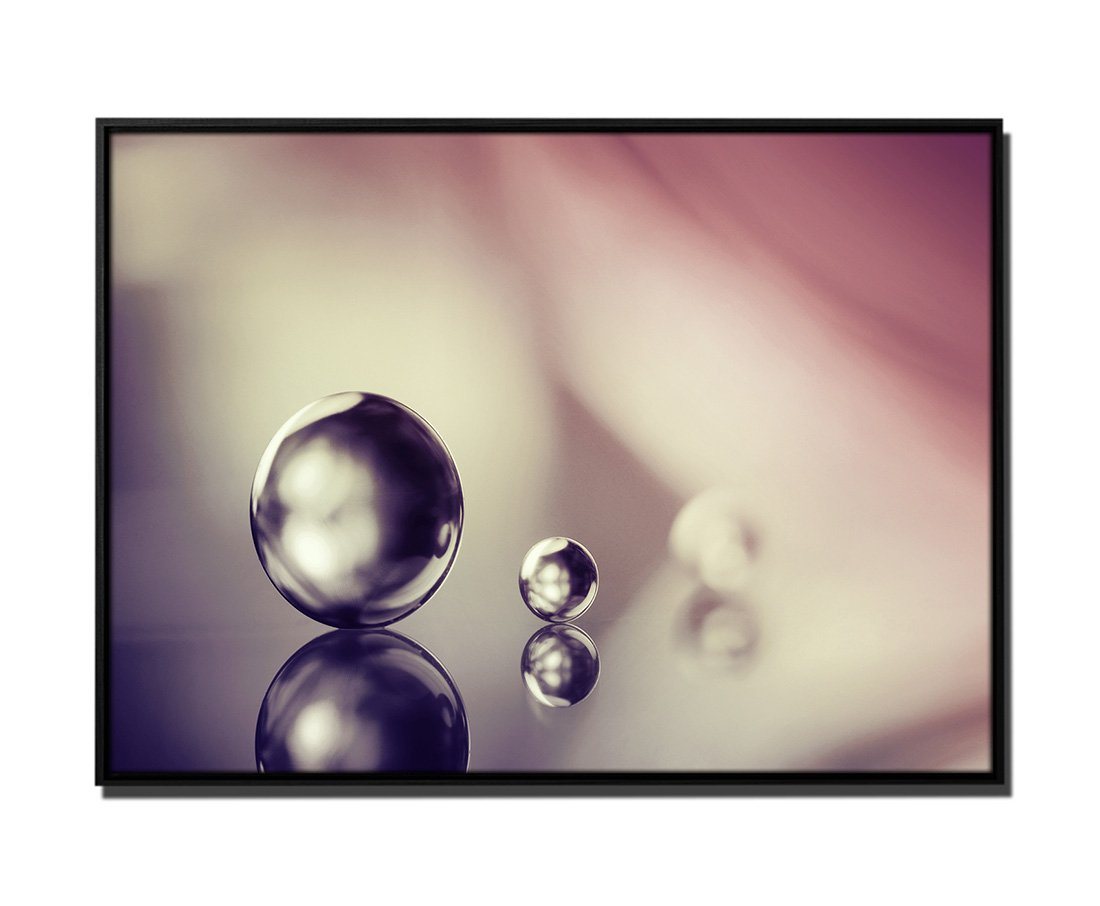 Sinus Art Leinwandbild 105x75cm Leinwandbild Petrol Dekoration Makro-Bild Ball Marmor von Sinus Art