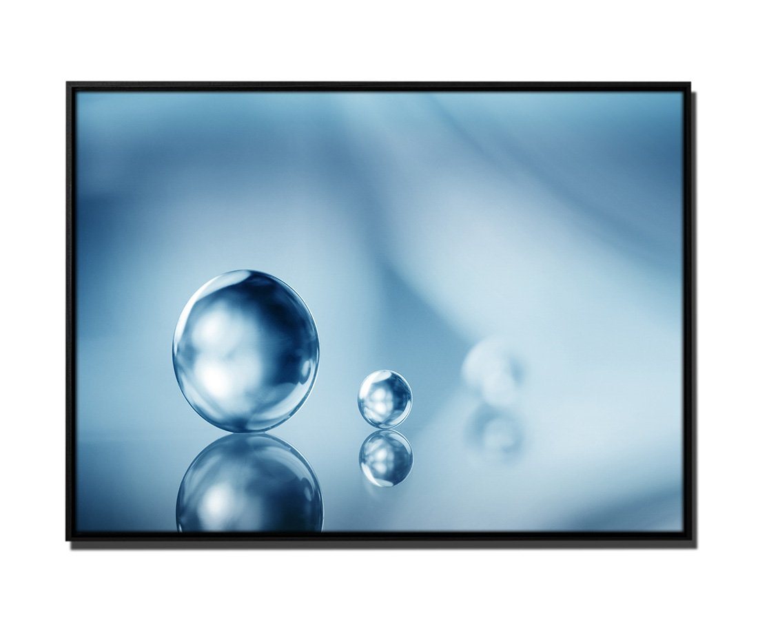 Sinus Art Leinwandbild 105x75cm Leinwandbild Petrol Dekoration Makro-Bild Ball Marmor von Sinus Art