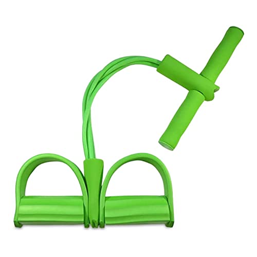 Multifunktions-Spannseil-Beintrainer Sit-up Bodybuilding Expander Elastic Pull Rope Trainingsgeräte, 4-Rohr-Elastic-Sit-Up-Zugseil mit Fußpedal Abdominal Exerciser Fitness (Grün) von Sinye