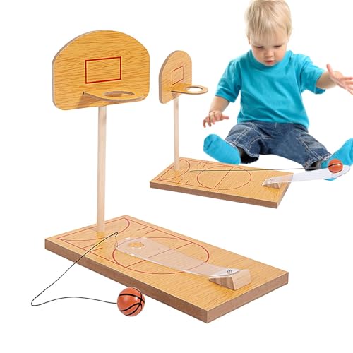 Sirseon Basketballspiel aus Holz, Mini-Basketballspiel | Robuster Mini-Basketball aus Holz - Tragbare Miniatur-Neuheitsspielzeuge, Basketballspaß für Kinder, Jungen und Mädchen von Sirseon