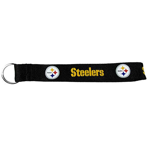 NFL Pittsburgh Steelers Unisex Siskiyou Sportslanyard Schlüsselanhänger, schwarz, Handgelenkschlaufe von Siskiyou Sports