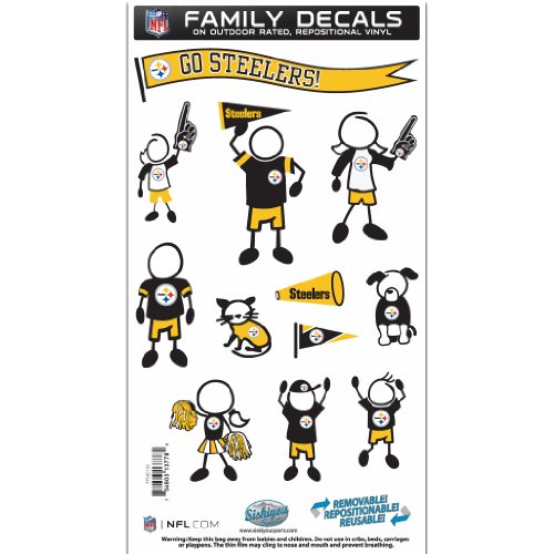 NFL Siskiyou Sports Fan Shop Pittsburgh Steelers Familien-Aufkleber-Set, Größe M, Team-Farbe von Siskiyou