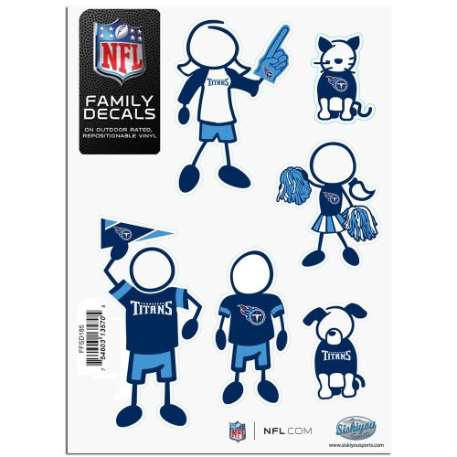 NFL Siskiyou Sports Fan Shop Tennesee Titans Familienaufkleber-Set, klein, Einheitsgröße, Teamfarbe von Siskiyou