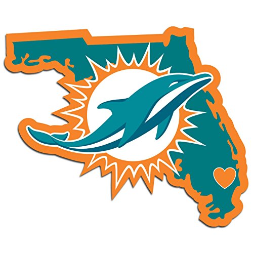 Siskiyou Sports NFL Fan Shop Miami Delphins Home State Aufkleber, Einheitsgröße, Teamfarbe von Siskiyou