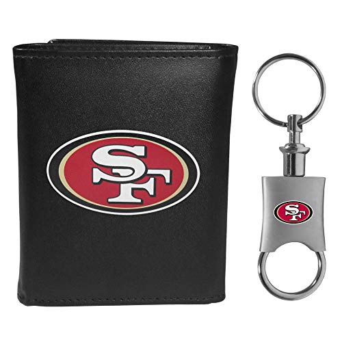 Siskiyou Sports NFL San Francisco 49ers Herren-Geldbörse, dreifach gefaltet, mit Schlüsselanhänger, Schwarz, Einheitsgröße von Siskiyou