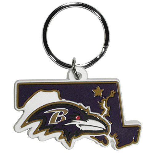 Siskiyou Sports Baltimore Ravens Home State Flexi Schlüsselanhänger, Schwarz, Standard von Siskiyou