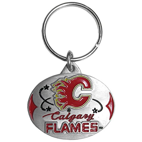 Siskiyou Sports Calgary Flames geschnitzter Schlüsselanhänger aus Metall, Teamfarbe, Einheitsgröße von Siskiyou