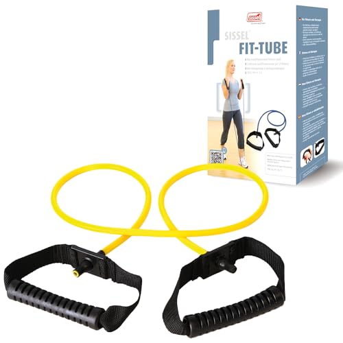 SISSEL® Fit-Tube Gelb (leicht) | Vielseitiges Fitnessgerät für Wellness & Muskelaufbau | Inkl. Übungsanleitung | Hygienische Flex-Griffe | Für alle Fitnesslevel von Sissel