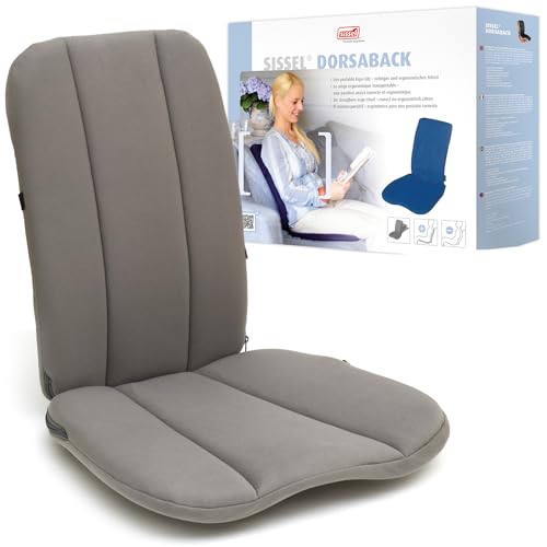 Sissel® DorsaBack, Grau | Ergonomische Rückenstütze & Sitzhilfe | Verstellbare Sitzneigung | Leicht & Mobil | 3 Jahre Garantie | Ideal für Büro & Zuhause | Fördert gesundes Sitzen von Sissel