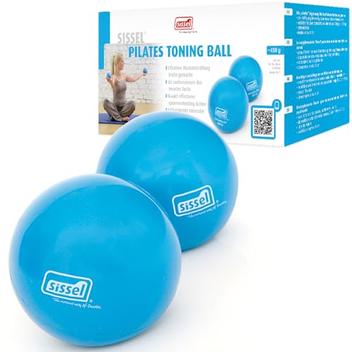 Sissel Pilates Toning Ball 2er-Set 450g | Optimale Ergänzung für Balance & Kraft | Vielseitiges Training für Arme, Schultern & Oberkörper | Kompakt & Effektiv | Farbe: Blau von Sissel