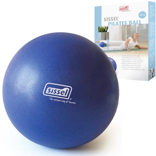Sissel® Pilates Soft Ball blau | 22 cm | PVC phtalatfrei & latexfrei | Für Tiefenentspannung & Muskulatur-Kräftigung | 155 kg Belastbarkeit | Inklusive Übungsanleitung von Sissel