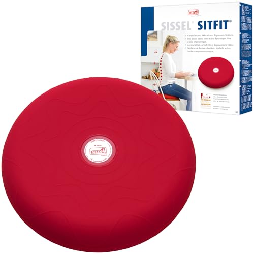SISSEL Unisex – Erwachsene SITFIT Luftgefülltes Balancekissen für aktives Sitzen und Training, rot, 1 Stück (1er Pack) von Sissel