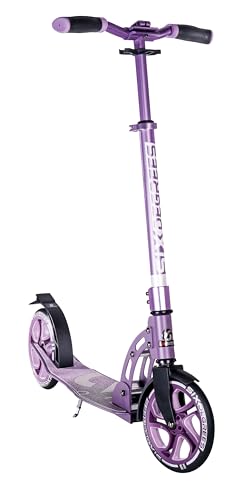 Six Degrees Aluminium Scooter mit Klappmechanismus u. Ständer, 205 mm, höhenverstellbar, GS-geprüft, lila, TESTSIEGER von Six Degrees