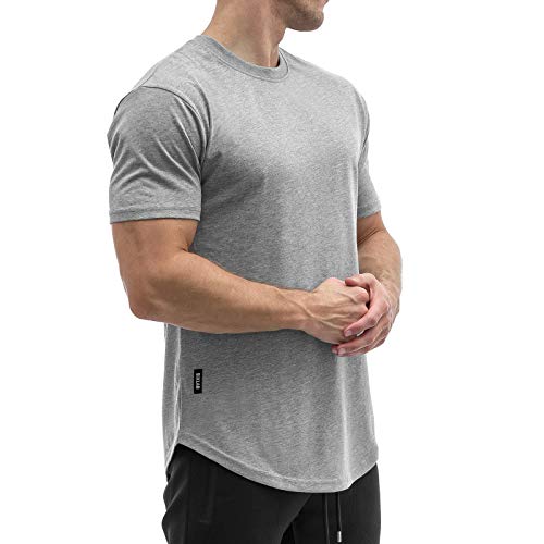 Sixlab Round Tech Herren Oversize T-Shirt Muscle Basic Gym Fitness Shirt (Grau, M) von Sixlab