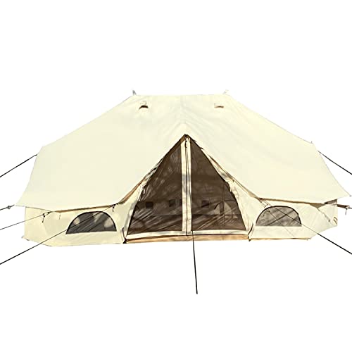 Skandika Baumwoll-Tipi Freya für 12 Personen | eingenähter Zeltboden mit Reißverschluss, aufrollbare Seitenwände, 6 x 4 m, 3 m Stehhöhe, wasserdicht | Robustes Zelt für Gartenparty, Glamping, Camping von Skandika