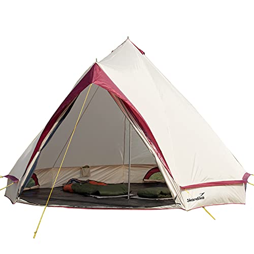 Skandika Tipi Comanche | Campingzelt für bis zu 8 Personen, eingenähter Zeltboden, Moskitonetz, 2,5 m Stehhöhe, wasserfest | Glamping, Zelt, Outdoor von Skandika