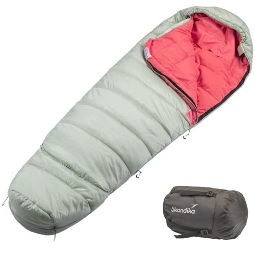 Skandika Schlafsack Gjora Junior | Mumienschlafsack für Kinder, 3-4 Jahreszeiten, Nylon-Ripstop, kompakt, mitwachsend, Packsack| Outdoor und Indoor Kinderschlafsack, Camping, Wandern von Skandika