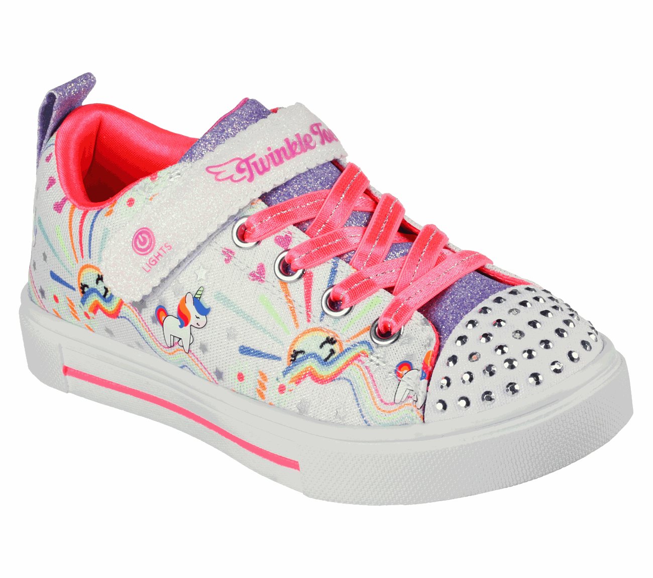 Skechers Kids TWINKLE SPARKS-UNICORN SUNSHINE Sneaker mit leuchtender Schuhspitze, Freizeitschuh, Halbschuh, Schnürschuh von Skechers Kids