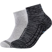 2er Pack SKECHERS Basic Cushioned Quarter Socken 9703 - dark grey mix 35-38 von Skechers