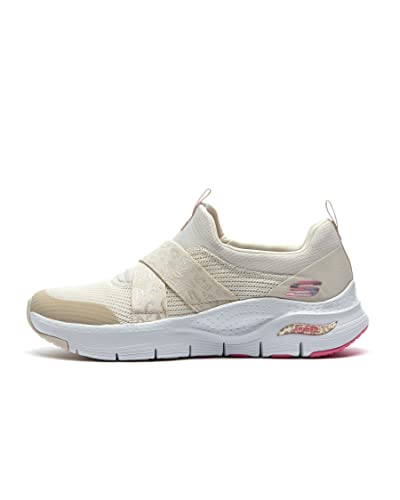 Skechers Arch FIT MODERN RHYT Damen,Frauen Halbschuhe,Sportschuhe,Slipper,Gummizug,atmungsaktiv,Freizeitschuhe,Turnschuhe,Beige,41 EU von Skechers