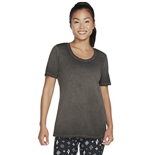 Skechers Damen Diamond Wash Hatha Tunika T-Shirt, 2X-Groß, Schwarz von Skechers