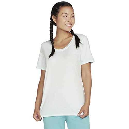 Skechers Damen Diamond Wash Hatha Tunika T-Shirt, Mittel, Aqua von Skechers