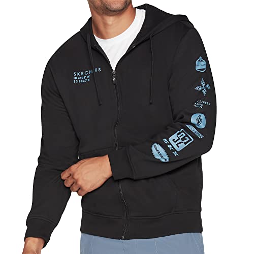 Skechers Herren Skech-Sweats Overland FZ Hoodie, Black, XL von Skechers