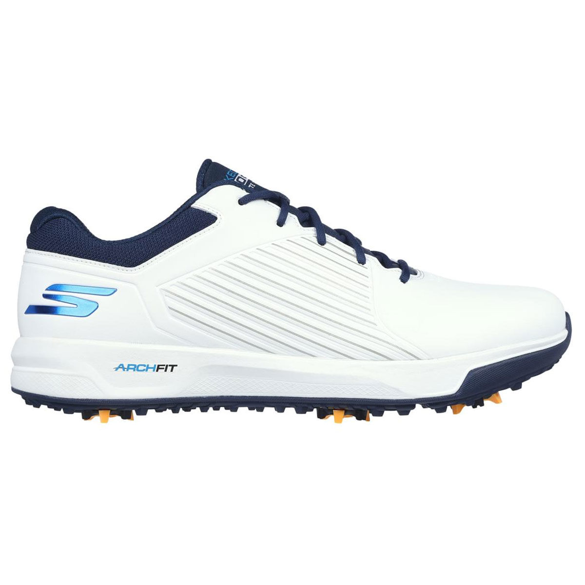 Skechers Men's GO GOLF Elite Vortex Waterproof Spiked Golf Shoes, Mens, White/navy, 11 | American Golf von Skechers