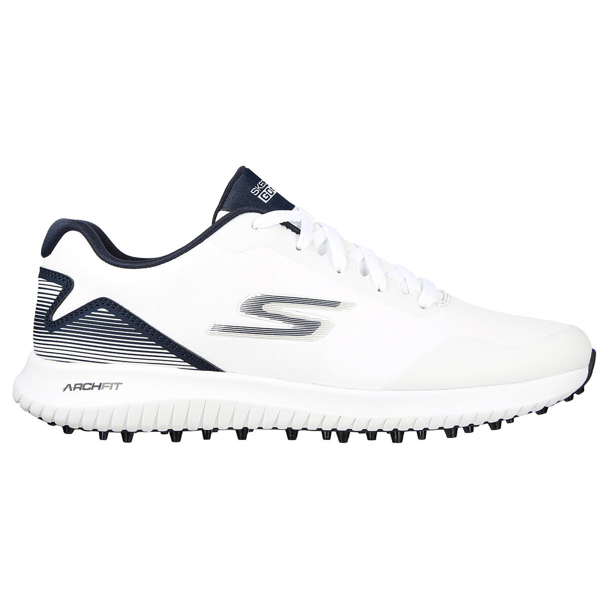 Skechers Men's GO Max 2 Waterproof Spikeless Golf Shoes, Mens, White/navy, 7 | American Golf von Skechers