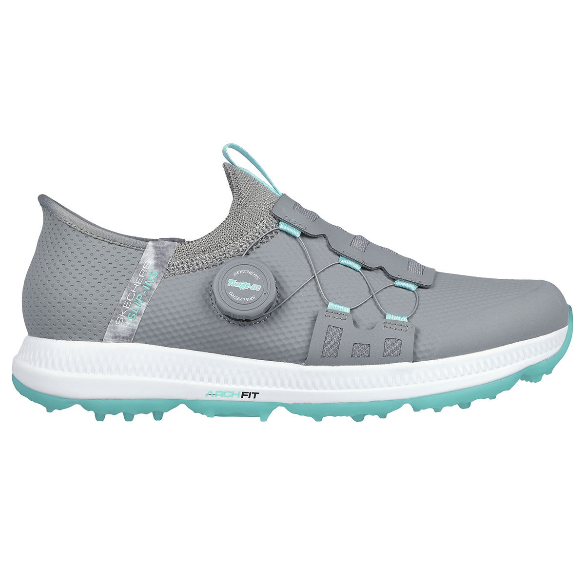 Skechers Womens GO GOLF Elite 5 Slip-Ins Waterproof Spikeless Golf Shoes, Female, Grey/aqua, 6 | American Golf von Skechers