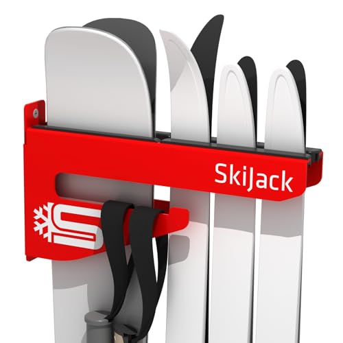 Skijack Unisex – Erwachsene Ski-Rack wallmount, Red, normal von Skijack